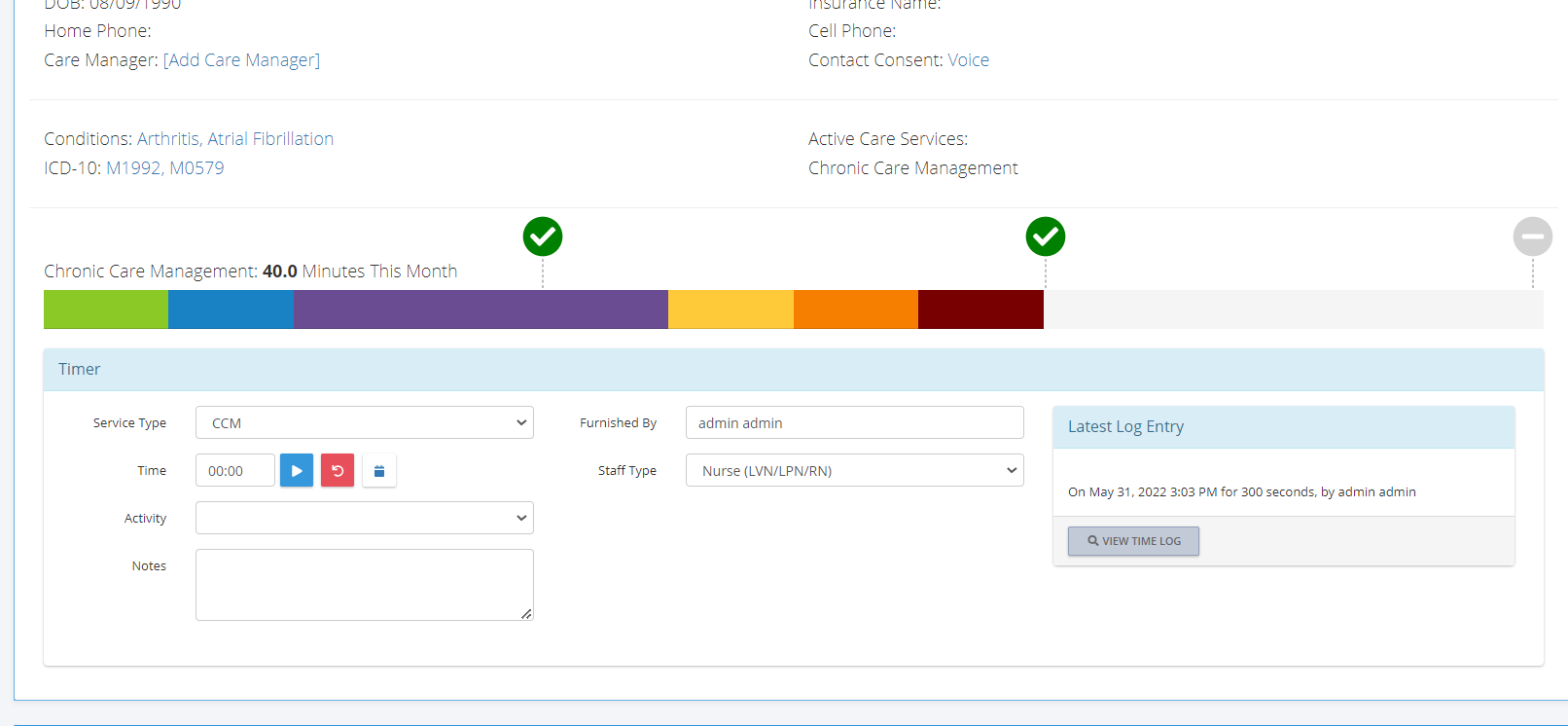 Remote Patient Monitoring Time Tracking